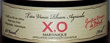 Rhum martinique XO étiquette