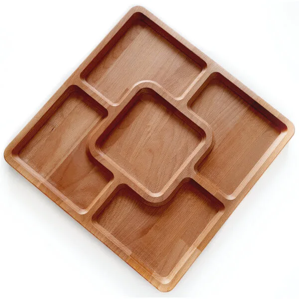 Plateau apéritif "La Cible" en bois de hêtre 29cm