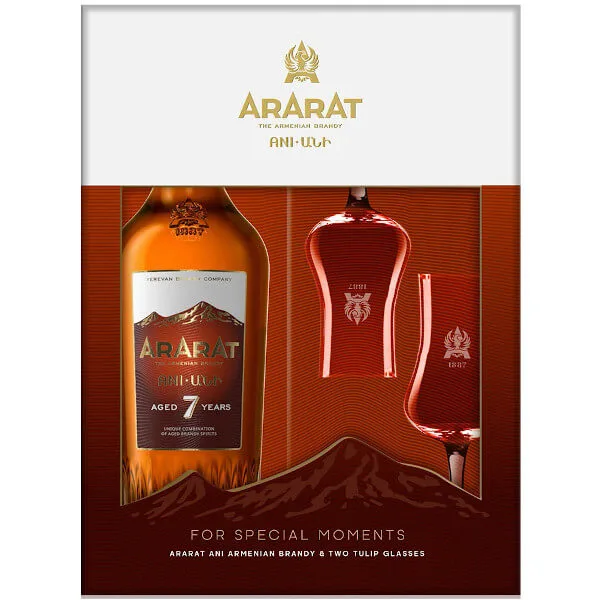 Coffret Ararat Ani avec 2 verres tulipe